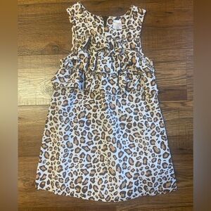 Gymboree Parisian Chic Girls Ruffle Jumper Dress Corduroy Leopard Animal 6